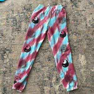 sweat pants ying yang yo tie dye from urban outfitters